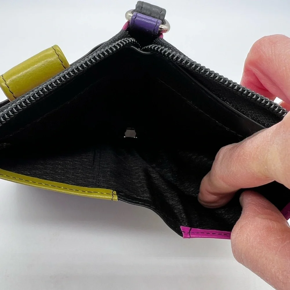 Beautiful Buttery Leather Wristlet Multicolored Zip Around